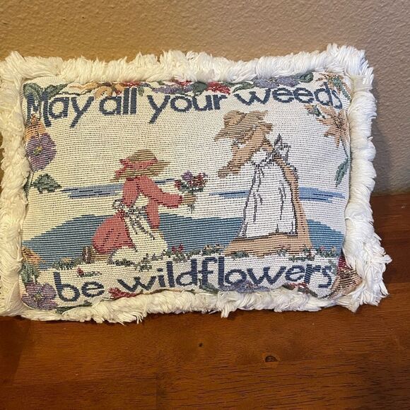May All Your Weeds Be Wildflowers Embroidered Pillow - Picture 15 of 16